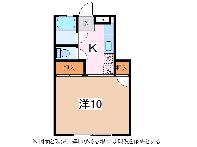 松本市大字新村のアパートの間取り