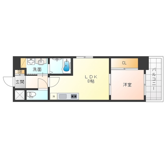 大阪市西区九条のマンションの間取り