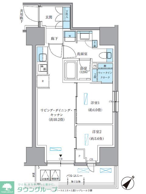 中央区東日本橋のマンションの間取り