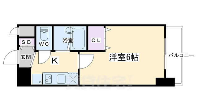 京都市伏見区深草ヲカヤ町のマンションの間取り