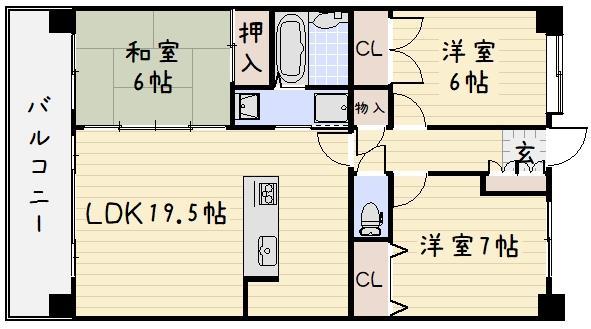 シャトレ大手町Ｓ棟の間取り