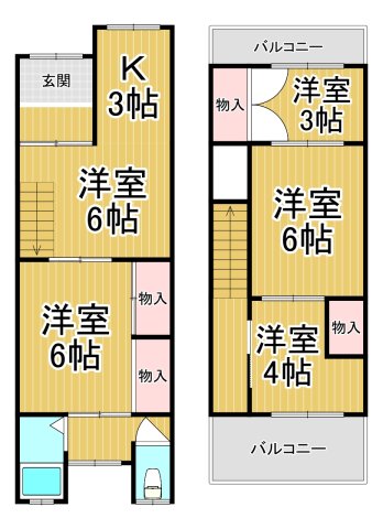 西難波町3丁目貸家の間取り写真