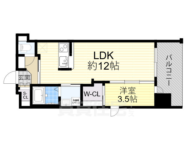 地下鉄長堀鶴見緑地線 玉造駅 徒歩2分 13階建 築4年の間取り写真