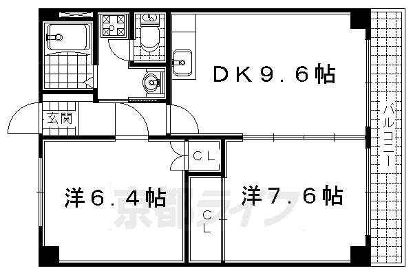 宇治市小倉町のマンションの間取り