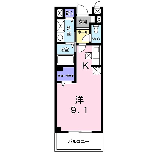 甲斐市名取のアパートの間取り