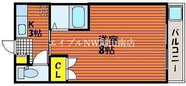 岡山市南区豊浜町のマンションの間取り