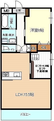 北名古屋市鹿田のマンションの間取り