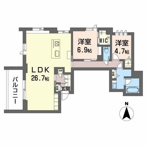 【松山市小坂のマンションの間取り】