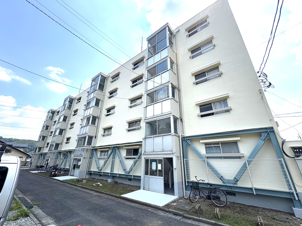 建物外観　外壁と共用部をキレイに全面塗装しています
