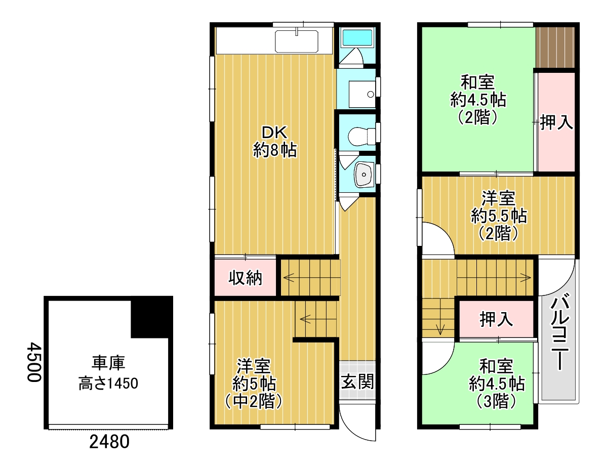 【円山町貸家の間取り】