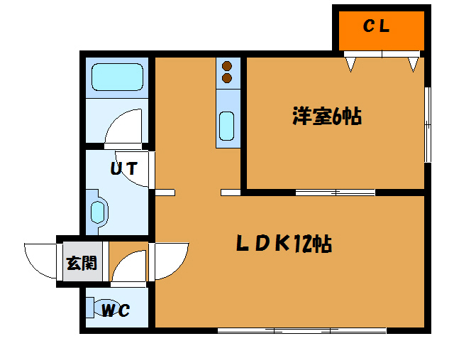 函館市桔梗のアパートの間取り