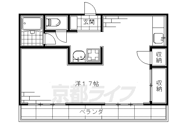 京都市伏見区東堺町のアパートの間取り