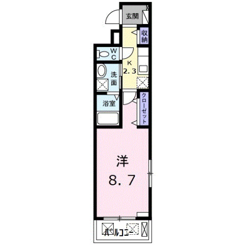 広島市西区小河内町のアパートの間取り