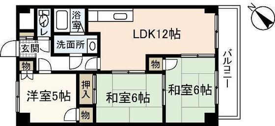 広島市安佐南区八木のマンションの間取り