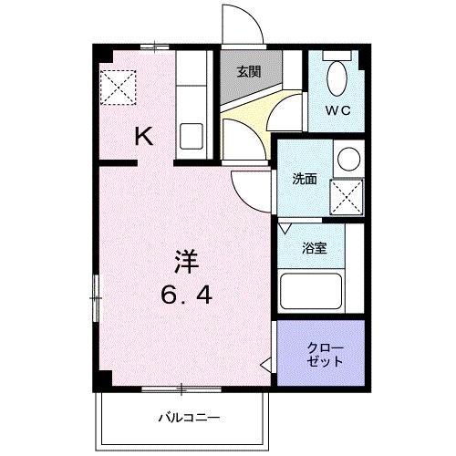 【鹿児島市坂之上のアパートの間取り】