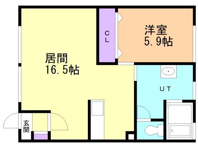 札幌市厚別区大谷地東のアパートの間取り