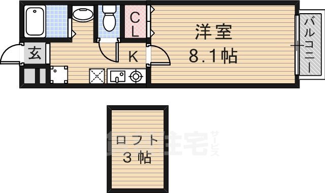 茨木市五日市のアパートの間取り