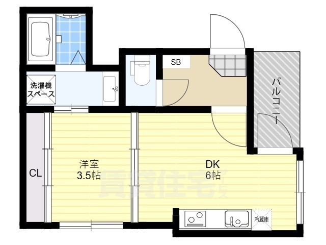 京都市伏見区深草鈴塚町のアパートの間取り