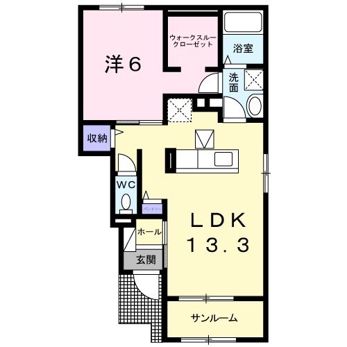 大牟田市大字手鎌のアパートの間取り