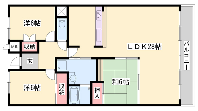 ロイヤルステイツ東辻井の間取り