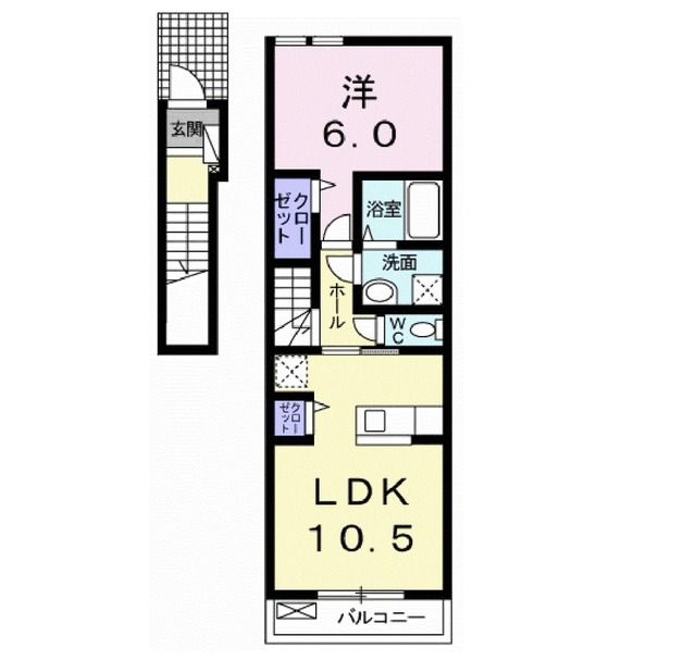 沼津市岡宮のアパートの間取り