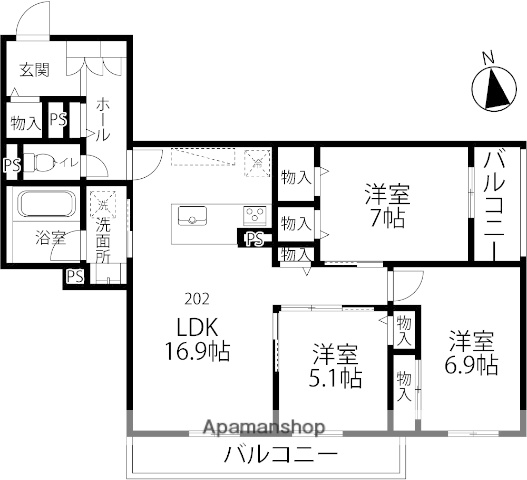 アンフィール泉が丘の間取り