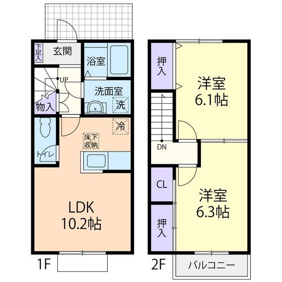 笠間市石井のアパートの間取り