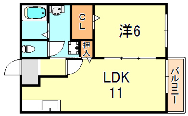 神戸市西区二ツ屋のアパートの間取り