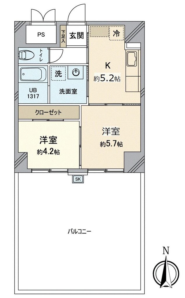 ミズテラス北長瀬表町の間取り