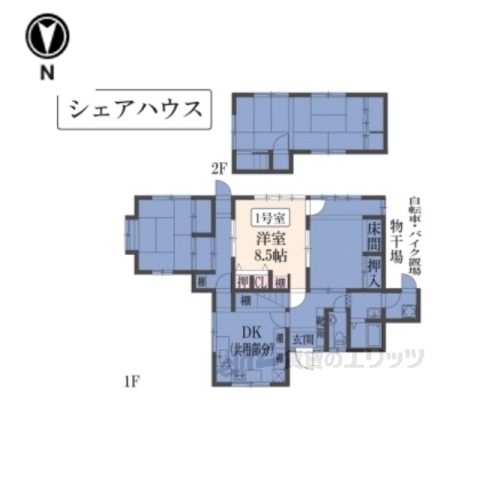 南丹市園部町小桜町のアパートの間取り