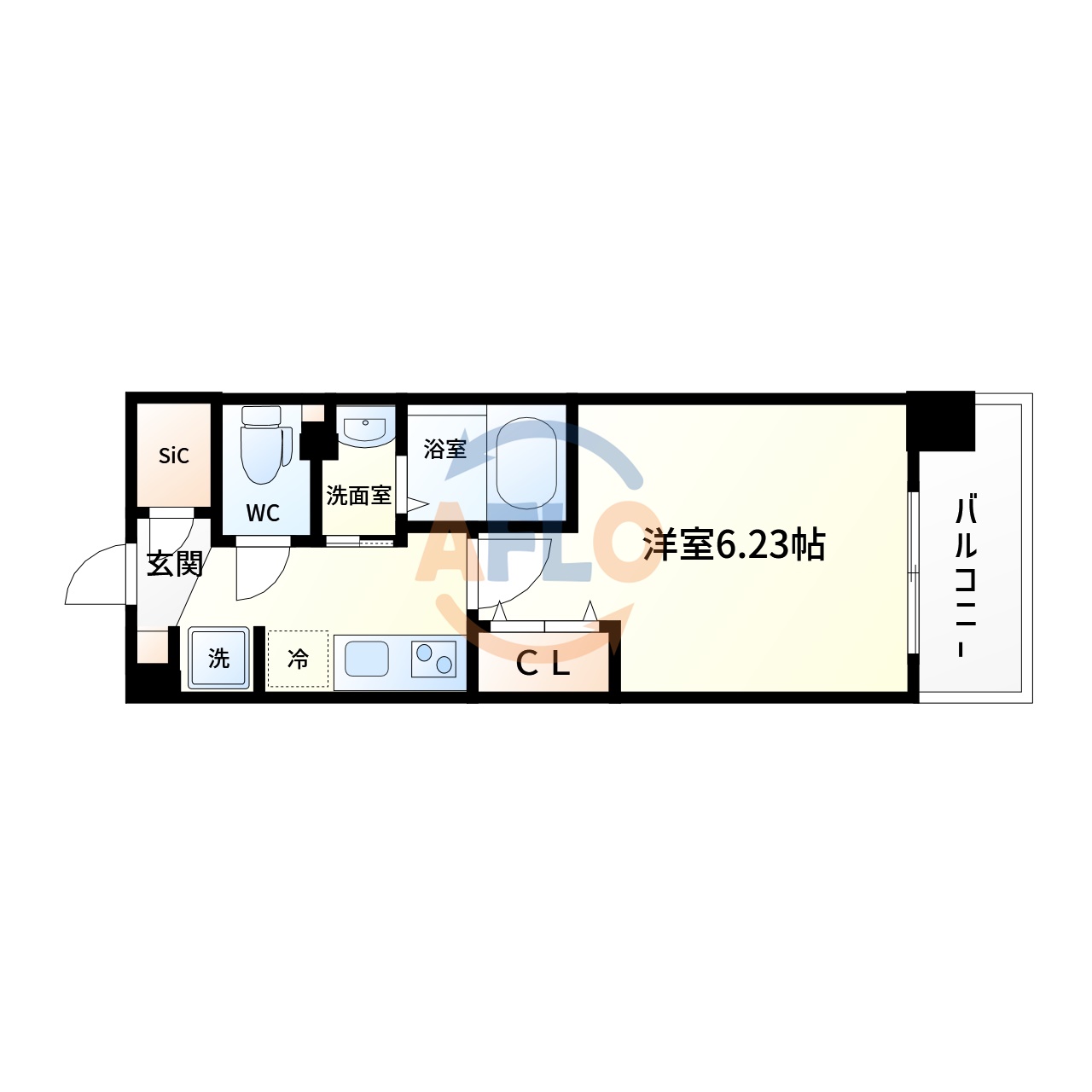 東大阪市岸田堂南町のマンションの間取り