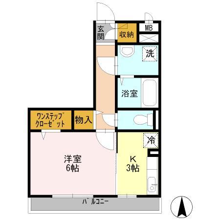 熊本市南区良町のアパートの間取り