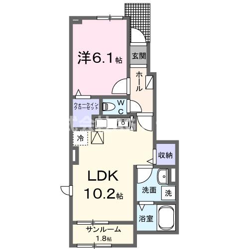 【蓮田市大字黒浜のアパートの間取り】