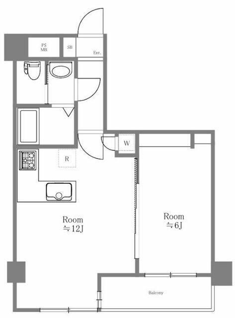 墨田区吾妻橋のマンションの間取り