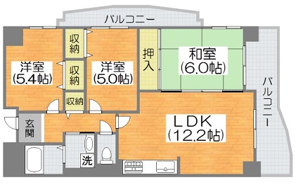 大阪市平野区平野北のマンションの間取り