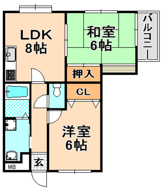 グリーンピア野間の間取り