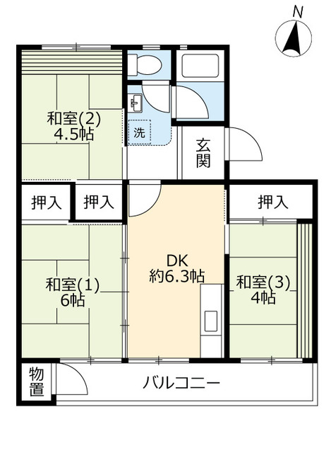 ＵＲ泉北竹城台二丁の間取り