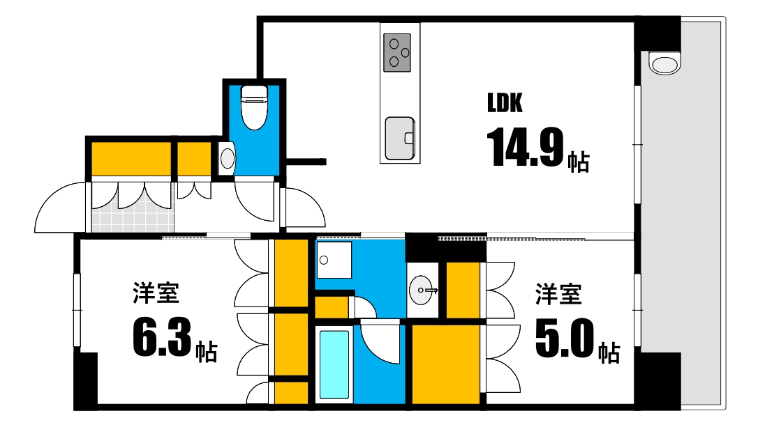 【レジデンス大手町五丁目の間取り】