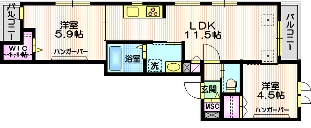 大田区大森北のマンションの間取り