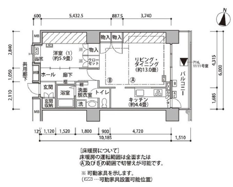 東雲キャナルコートＣＯＤＡＮ１８号棟の間取り