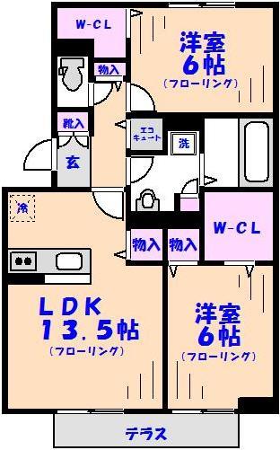 フルール　ポワールの間取り