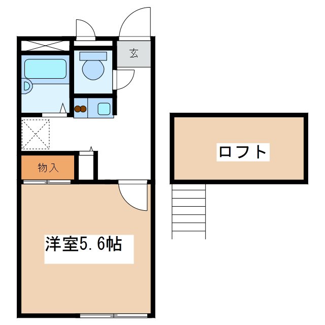 松本市蟻ケ崎のアパートの間取り