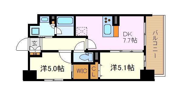 プレサンス　ロジェ　金山ミッドゲートの間取り