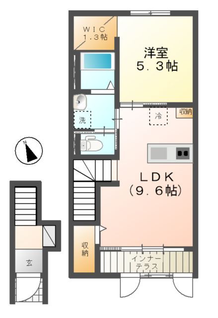 郡山市横塚のアパートの間取り