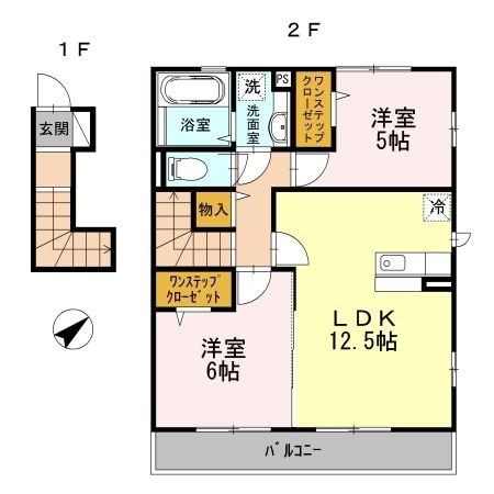 【横浜市都筑区佐江戸町のアパートの間取り】