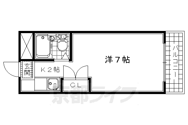 城陽市寺田のマンションの間取り