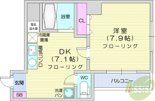 In-Towner二日町の間取り