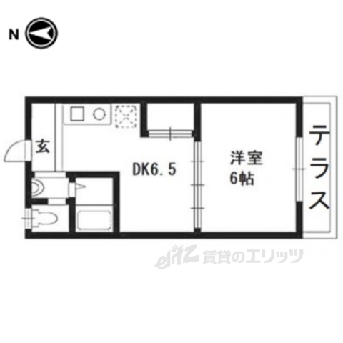 京都市山科区御陵四丁野町のアパートの間取り