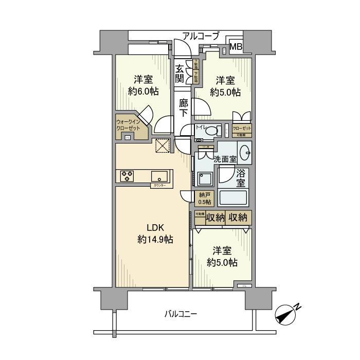 プラウド北浦和パサージュの間取り