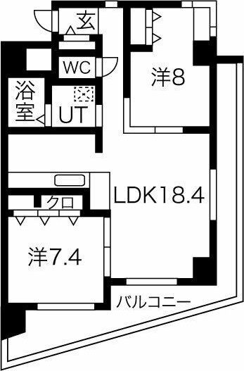 名古屋市中区橘のマンションの間取り